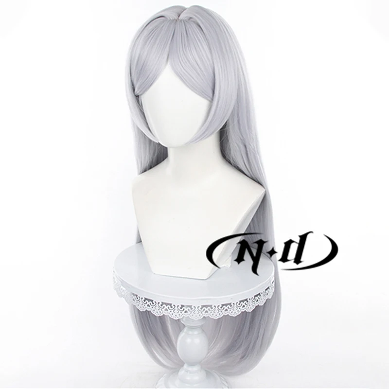 ND Frieren 코스프레 가발, 애니메이션 Frieren: Beyond Journey's End 코스프레, 긴 머리 가발, 만화 콘 코서, 할로윈 파티 합성