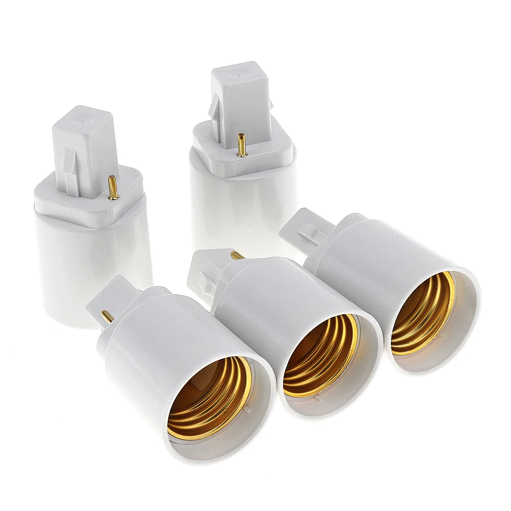 5pcs G24d to E26/E27 Adapter 2 Pin CFL Socket Adapter Lamp Base Converter,G24d to E26/E27 Adapter