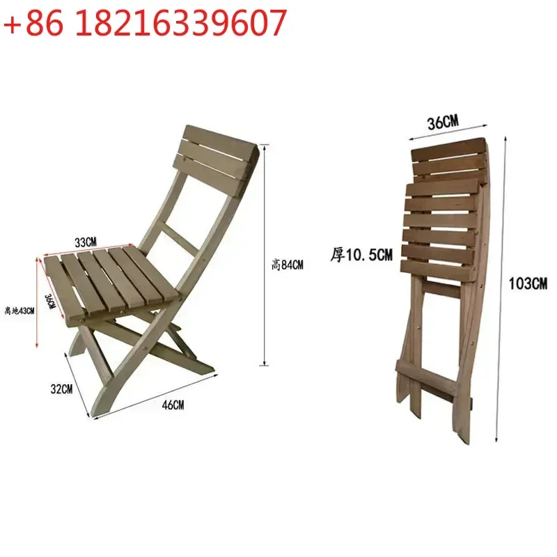 TAO 2Pcs Simple China fir Folding Chair Casual Balcony Living Room Furniture Seats Wood Color Green