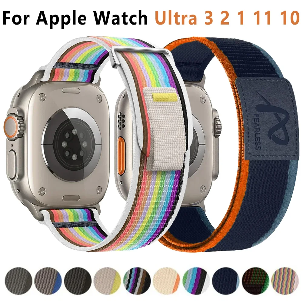 Trail Nylon-Schlaufenarmband für Apple Watch Ultra 3 2 1 49mm Serie 11 10 9 8 7 46/42mm 45/41mm Komfortables Armband iWatch 6 SE 44/40mm