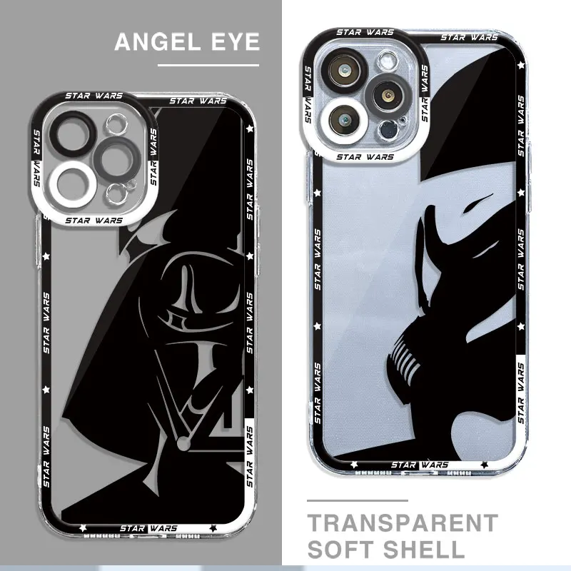 Bumper Star wars cool face Case for Apple iPhone 14 Pro 13 Pro Max X XS 15 Plus 11 SE 8 12 Mini XR 7 6s Clear Silicone Cover