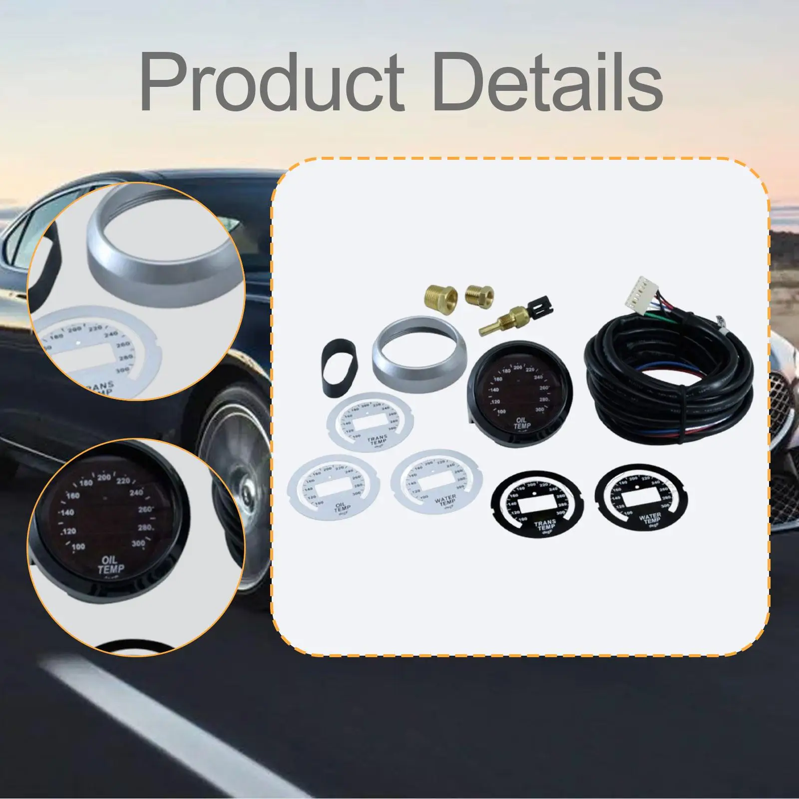 مقياس درجة حرارة الماء الزيتي 52 مم، ملحقات السيارات متعددة الأغراض 30-4402