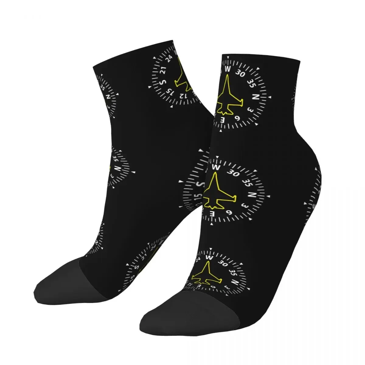 Cute Printed Jet Fighter Pilot Socks for Men Women Stretch Summer Autumn Winter Aviation Airplane Aviator Crew Socks