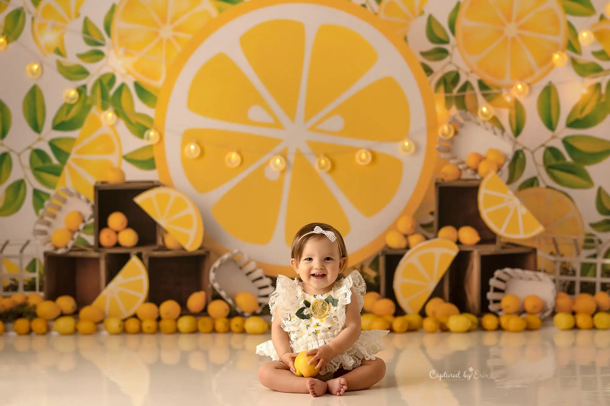 Lemon Juice Backgrounds Cake Smash Kids Adult Photography Props Child Baby Decors Lemon Flavored Summer Photo Backdrops