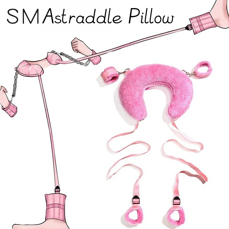 SM Astraddle Pillow, Restrain Sex Toy, Sex Toy Set (Complimentary Mouth Ball and Plush Eye Mask)