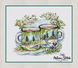 Chinese Cross Stitch Kits, Embroidery Needlework Sets, Beautiful Bee Pattern, DIY, 8-Spring teacup 29-26