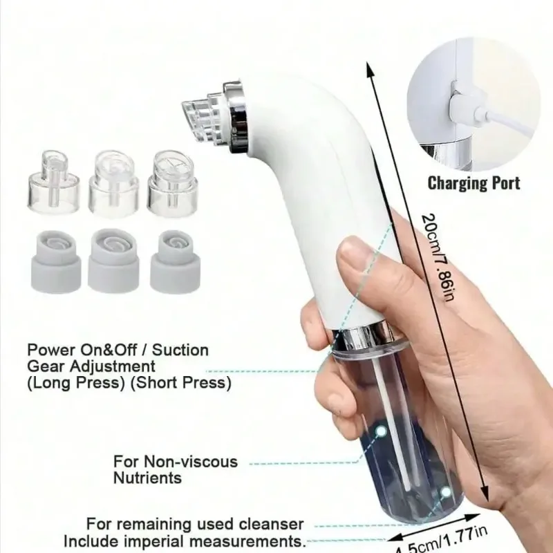 Blackhead Remover Vacuum Pore Cleaner Electric Acne Extractor USB Rechargeable Water Circulation Facial Cleaning Tool