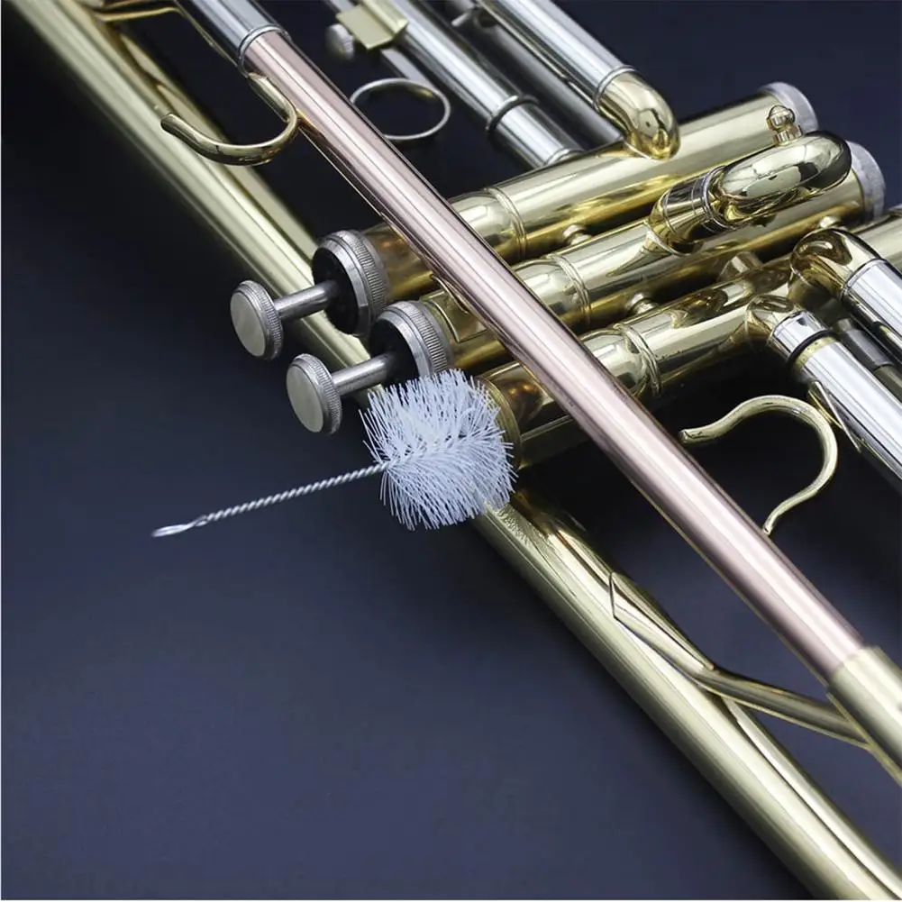 1 Set Kit di manutenzione tromba pieghevole presa serpente pennello bocchino pennello Cornet Kit di pulizia accessori per strumenti musicali