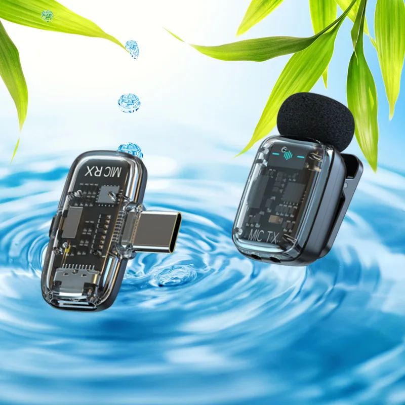 ميكروفون لاسلكي Lavalier ستيريو 2.4G ميكروفون خارجي مزود بخاصية إلغاء الضوضاء للهواتف الذكية وبث مباشر ومقابلة صغيرة #3