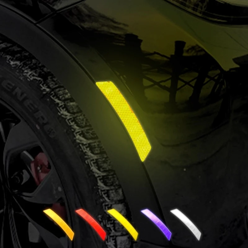 

Car Wheel Eyebrow Warning Reflective Standard Luminous Anti-collision Strip Leaf Board Car Sticker To Cover Thickened Waterproof