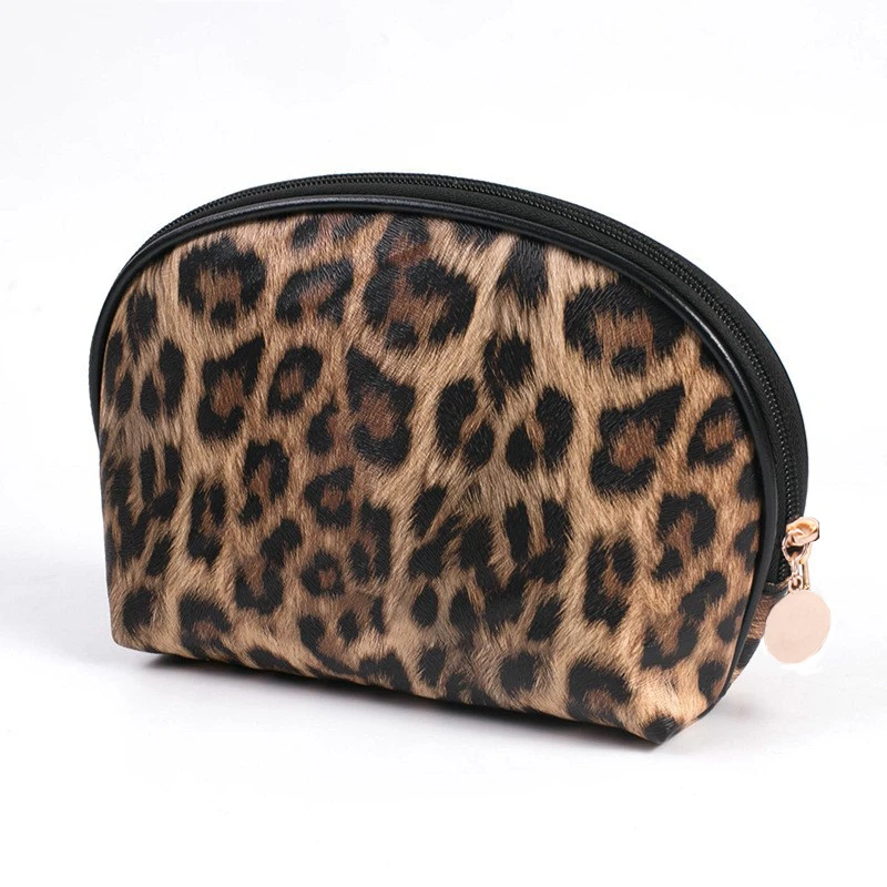 Leopard Makeup Bag Travel Cosmetic Case Portable Zipper Storage Bag Multifunction Toiletry Bags Organizer For Women Clutch Purse