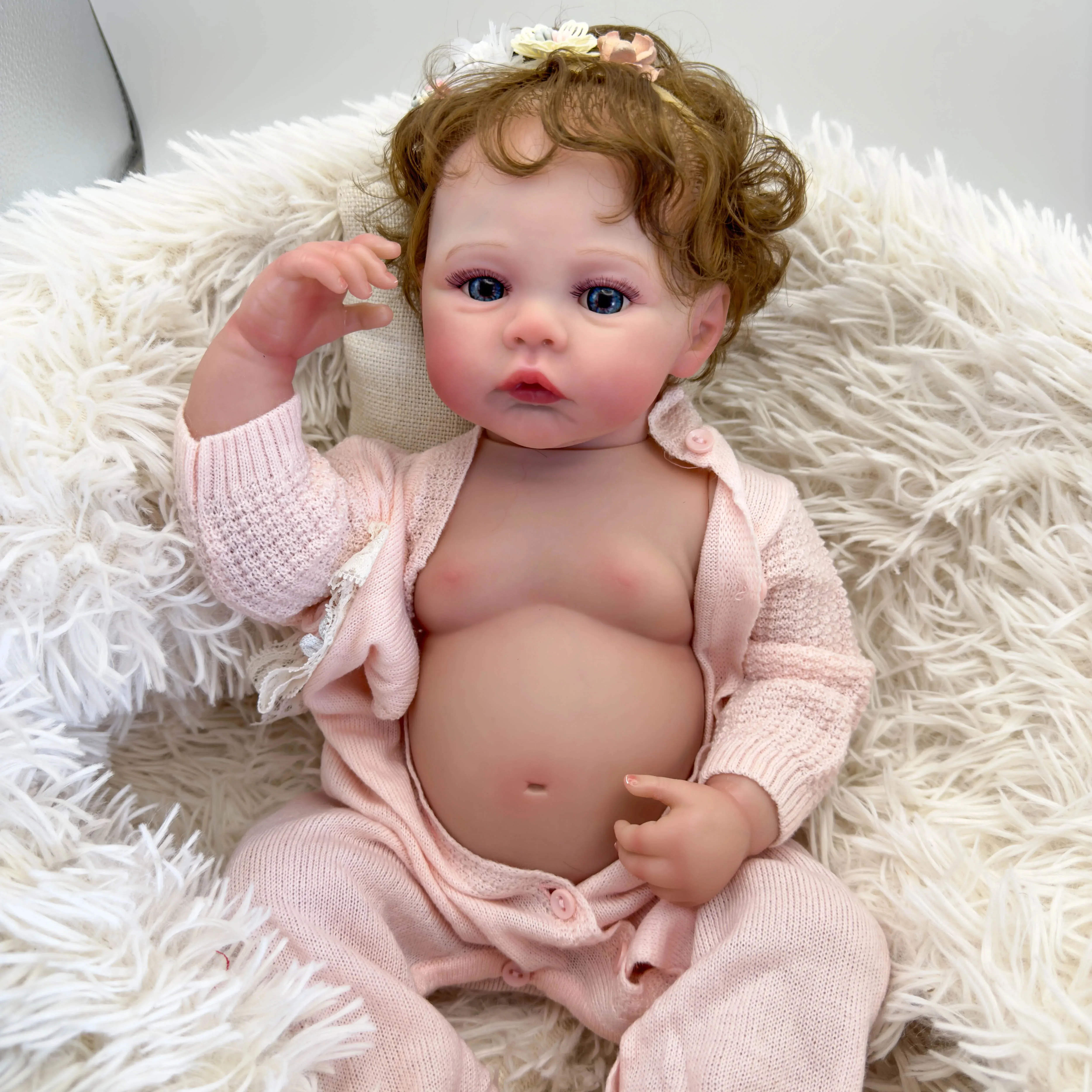 48cm Meadow Full Soft Vinyl Assembling Girl Body Art Doll Hand-rooted Hair 3D Skin Visible Veins for Girls Gift