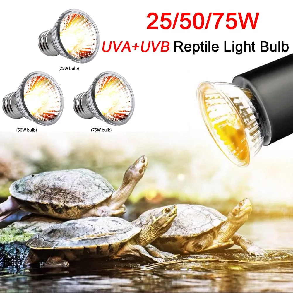 

1/5/10PCS 25/50/75W UVA+UVB Reptile Lamp Bulb Turtle Basking UV Full Spectrum Sunlamp Heating Light for Amphibians Lizards