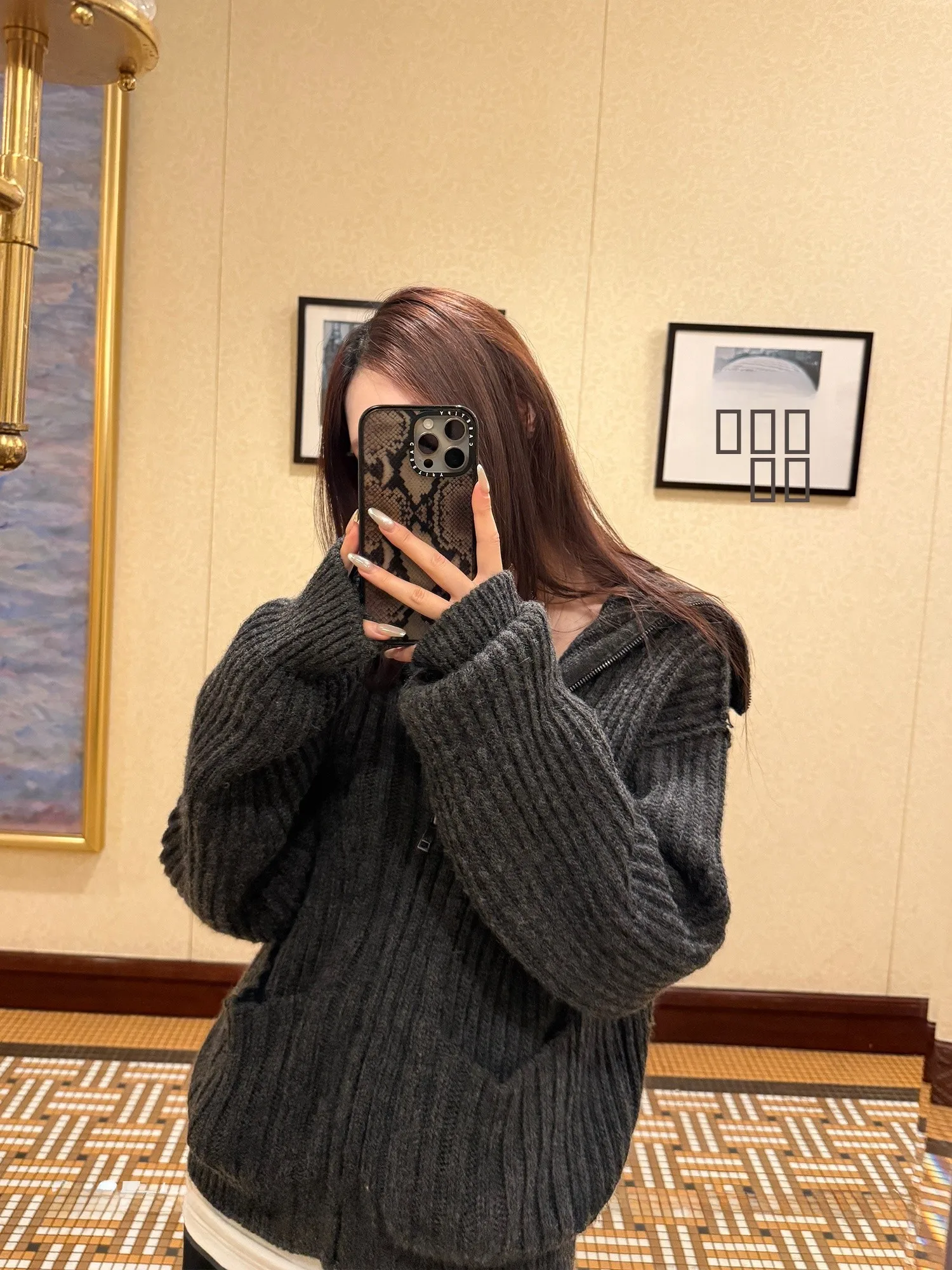 

Свободный длинный шерстяной вязаный кардиган с высоким воротником для женщин, зимняя верхняя одежда SUONE, удобный повседневный стиль, эксклюзивно онлайн