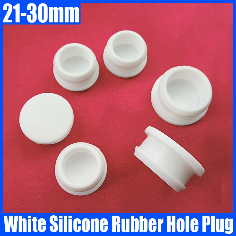 

1-5PCS 21mm-30mm White Silicone Rubber Cap Hole Plug Cover Rubber Stopper Sealing Plug Snap-on Gasket Blanking End Seal Stopper