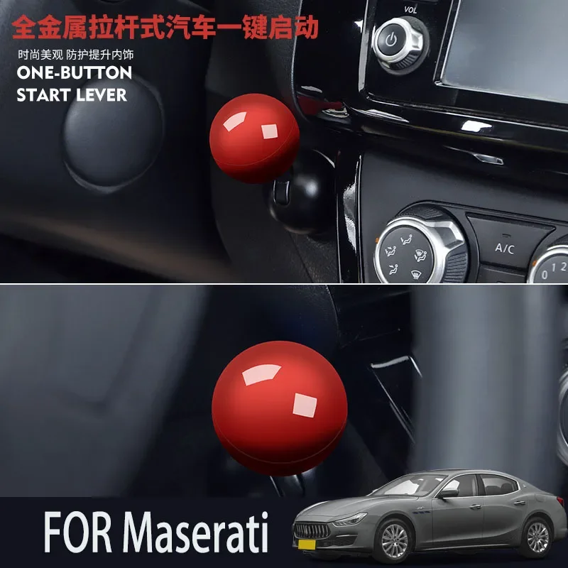 FOR Maserati car BUTTON START Modification of pull rod decorative ball All metal ball tie rod Circular decorative cover