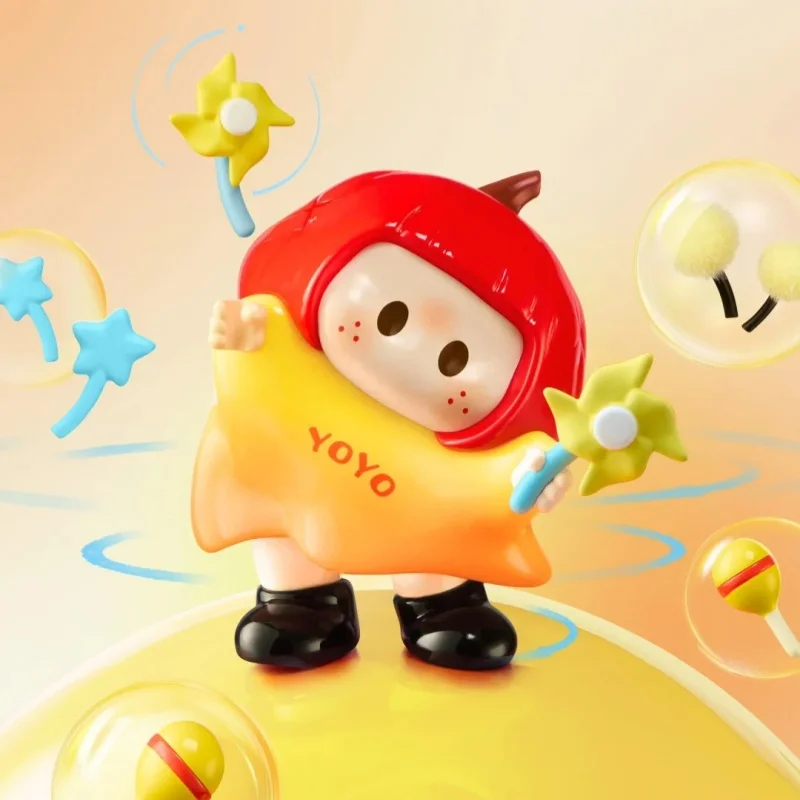 Genuíno em estoque yoyo bonito cabeça torto série caixa cega item na moda ornamento de mesa cabeça abóbora mini boneca presente aniversário da menina