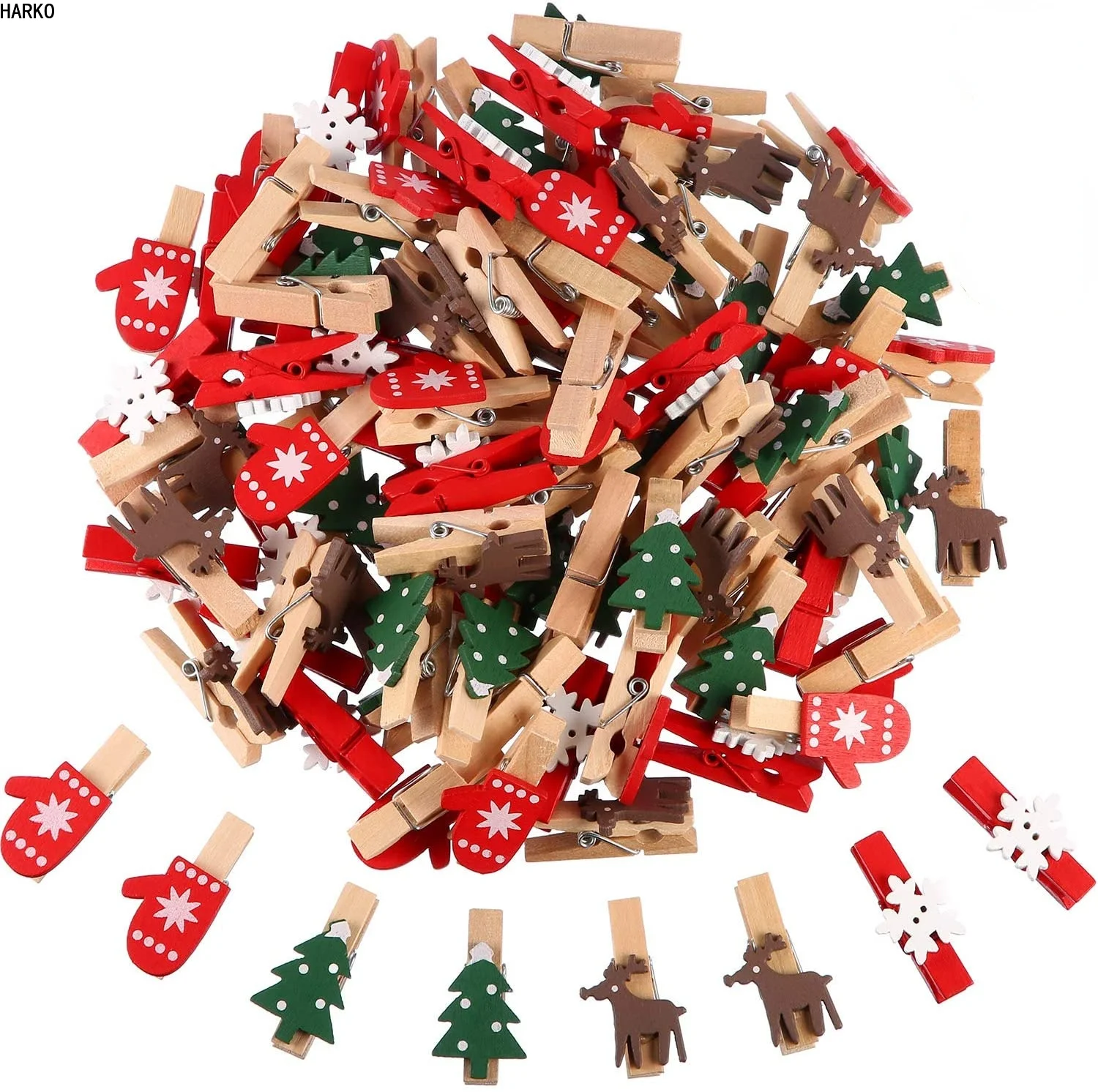 10pcs Christmas Wooden Clips New Year Party Decoration Photo Wall Clip DIY Christmas Ornaments Decorations for Home Xmas Tree