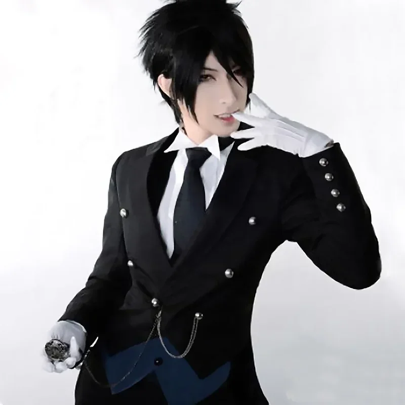 Anime Black Butler cosplay costume Sebastian costume Sebastian·Michaelis suit men tuxedo cosplay costume black suit