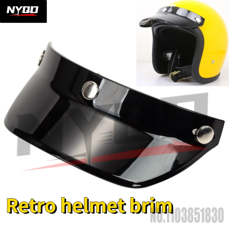 

Retro helmet special brim 3/4 helmet brim motorcycle helmet strap 3 buckles special brim sun visor tongue motociclista accesorio