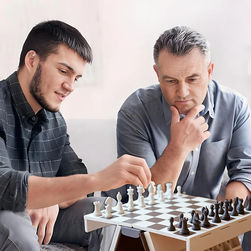 

Hot Sale 3D Printed Chess Book, Chess Set With Storage Books Design Folding Board Game For Adults Portable Compact Game Set