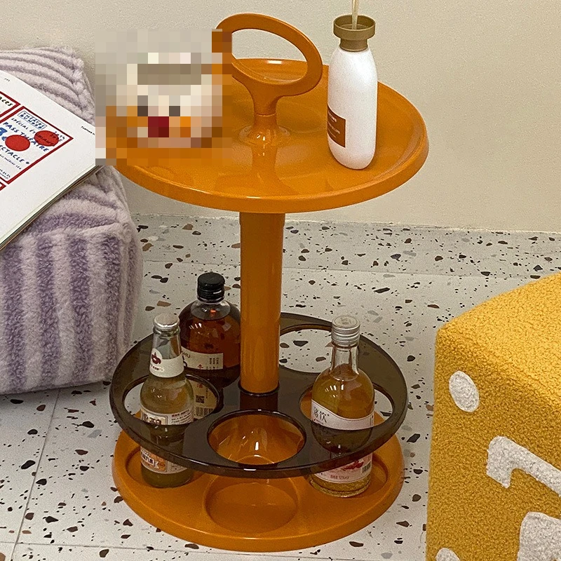 

Lazy space household simple sofa side few small apartment desktop wine glass holder living room creative hand carry coffee table