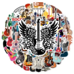 50pcs Retro Vintage Guitar Musical Instruments Stickers For Laptop Ipad Phone Sticker Scrapbooking Supplies Vintage