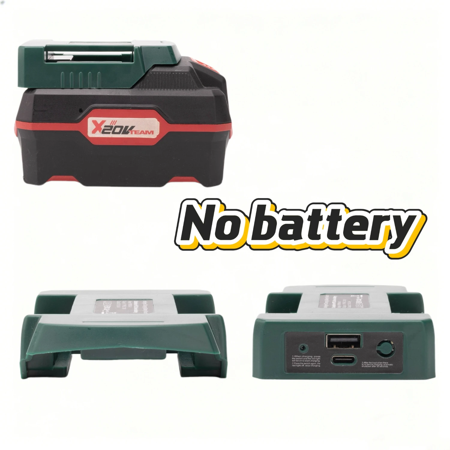 Applicable To PARKSIDE X20V Lithium Battery Mobile Power Supply USB + Type-C Dual Output Outdoor Portable Charging Converter