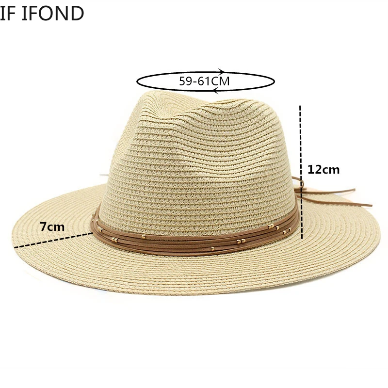 Big Size 60CM nowa słomiana czapka 7cm rondo lato chłodzenie kapelusz przeciwsłoneczny na plażę impreza plenerowa Panama jazzowy kapelusz Sombreros De Mujer