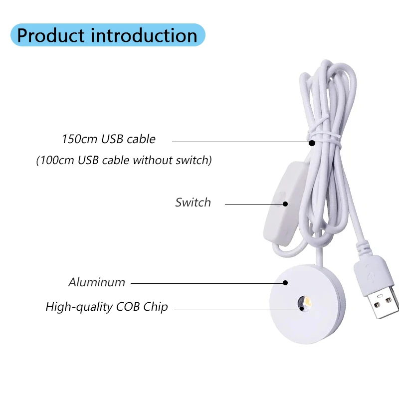 LED USB 5V 3W LED-Spotleuchte Aufputzmontage Vitrinenbeleuchtung Thekenbeleuchtung Schmuckpräsentationslampe Heimbeleuchtung DC5V Mini-Deckenspot – Detail 6