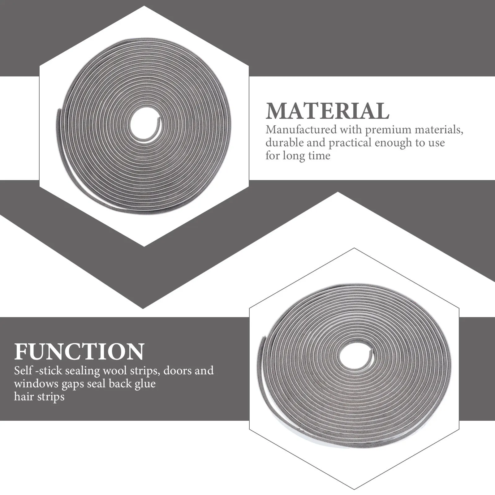 

Sealing Strip 1 Roll High Durability Internal External Smooth Door Window Sealing Trim for Home Weatherproof Anti-Ventilation