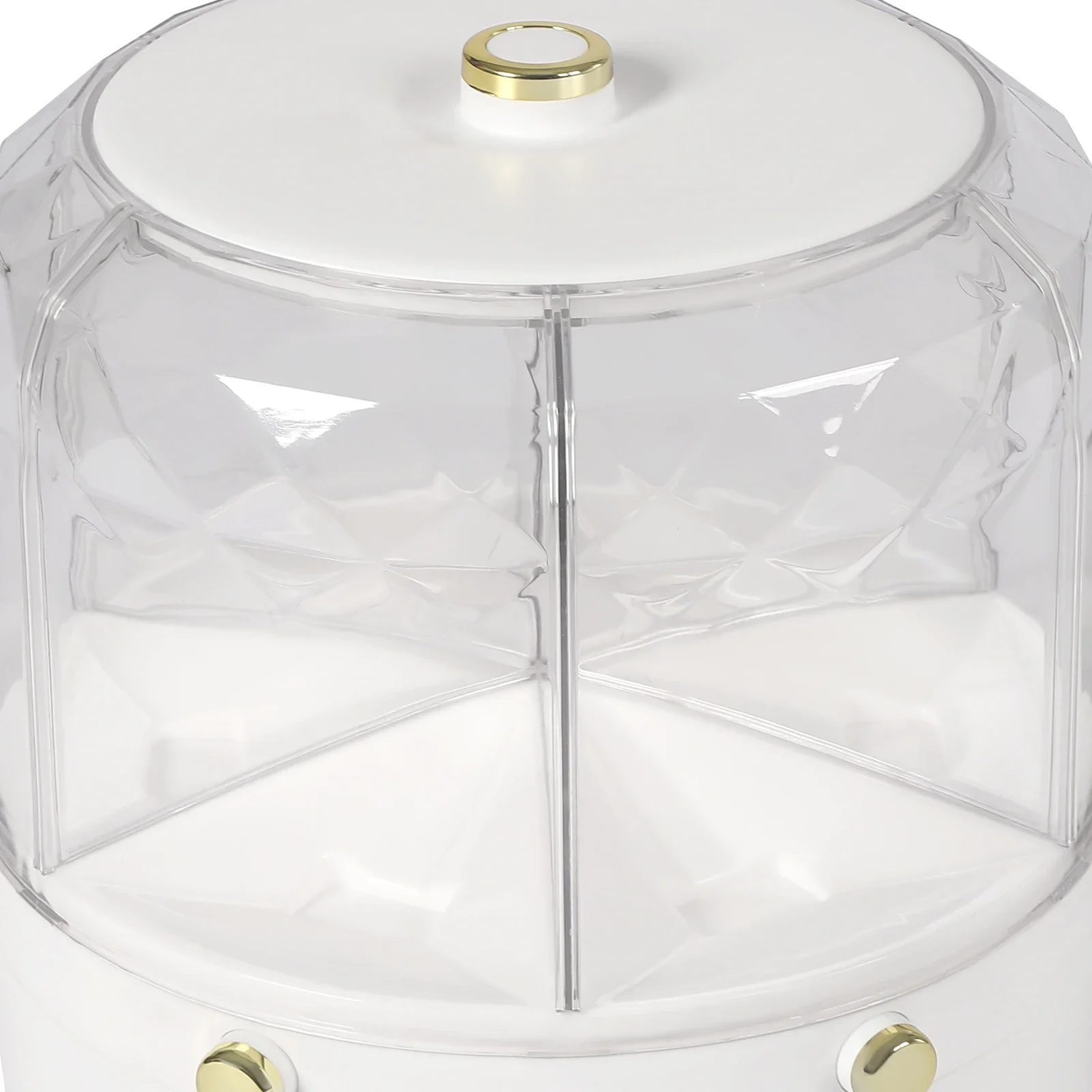 360 °   موزع حبوب دوار 6 شبكات للتخزين مع توزيع بلمسة واحدة - سعة 6 كجم، مقاوم للرطوبة/الحشرة (أبيض بسيط) ​