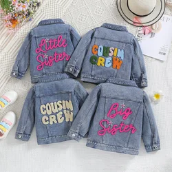 Children's denim jackets autumn winter new fashion outerwear brother and sister clothing outfit boys and girls coat clothing