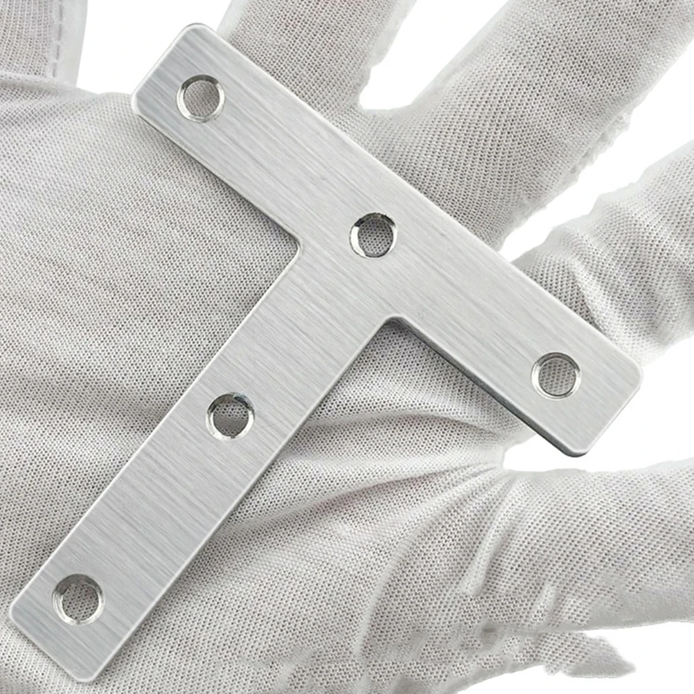 20 قطعة T نوع قوس الزاوية الفولاذ المقاوم للصدأ شقة إصلاح لوحة ل الأثاث إصلاح الأقواس تركيبات الأجهزة T شكل هدفين #2