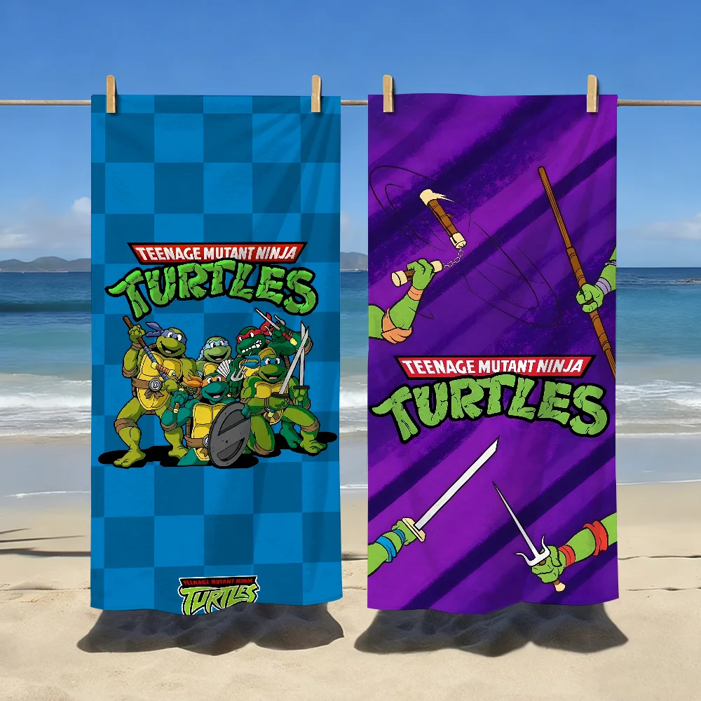 Toalla clásica de anime T-TMNT, suave, para piscina, regalo para viajes, gimnasio, ducha, camping, secado rápido, deportes, N-Ninja T-Turtles, toallas de playa grandes