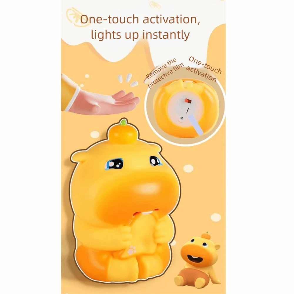 4 Modes Water Dolphin Lulu Night Light Cartoon Touch Sensor LED Cute Tap Light Squeezable Adjustable Brightness