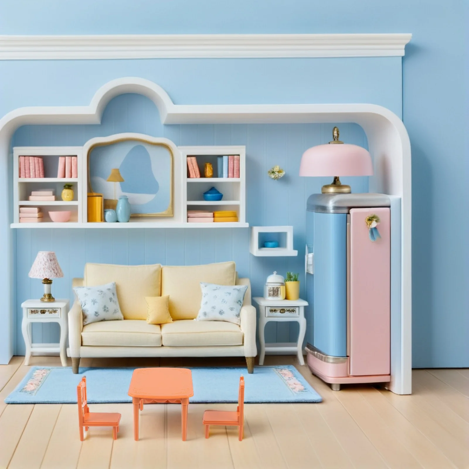 1 conjunto 1 conjunto de mini móveis para casa de bonecas cadeiras de mesa realistas para cozinha sala de jantar cena de plástico decoração de casa playset