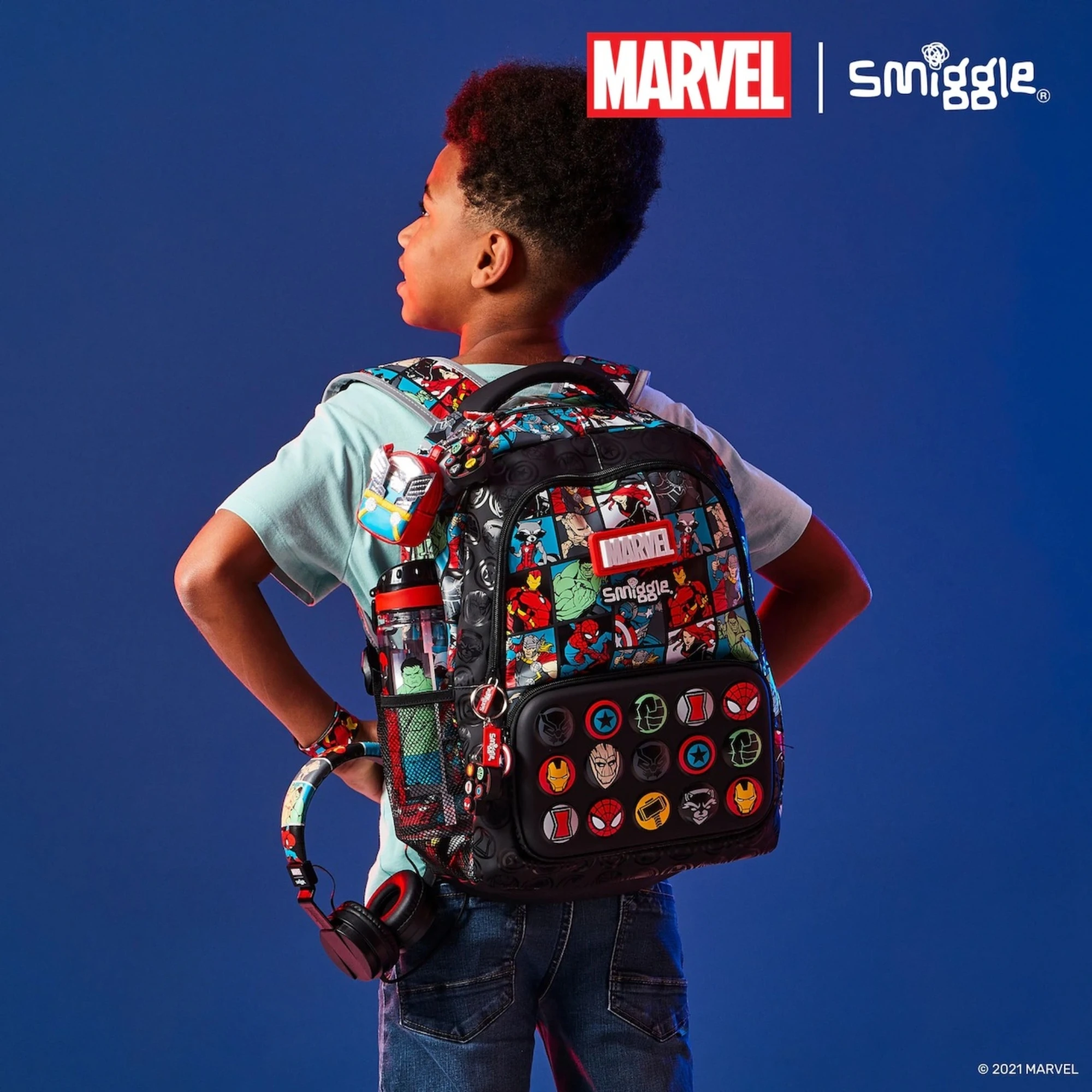 Marvel Smiggle School Bag Superhero Boys Backpack Iron Man Spiderman Student 6-12 Years Old Lightweight Load-reducing Backpack