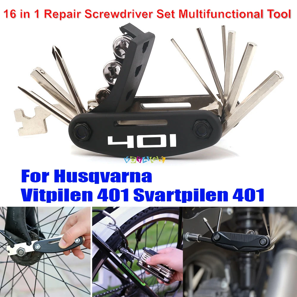 

Для Husqvarna Vitpilen 401 Svartpilen 401 16 в 1, набор отверток для ремонта инструментов, многофункциональный инструмент, аксессуары для мотоциклов