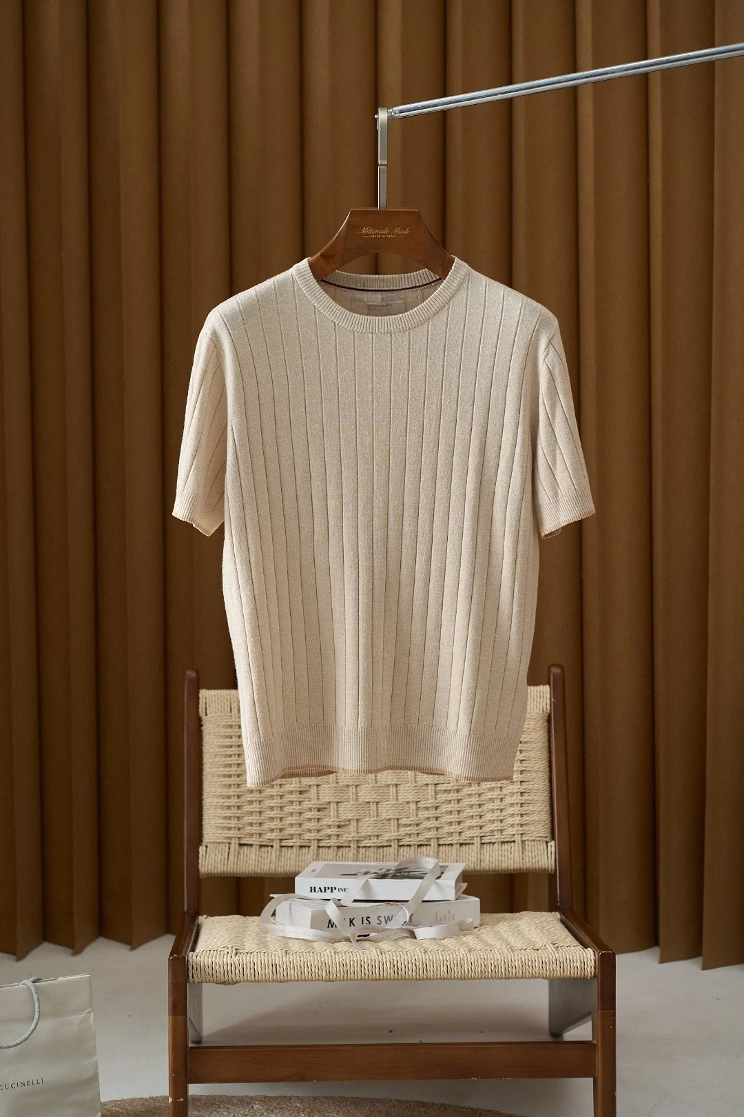 

BC 25ss Crew Neck Knitted Sweater Simple Short Sleeve T-Shirt