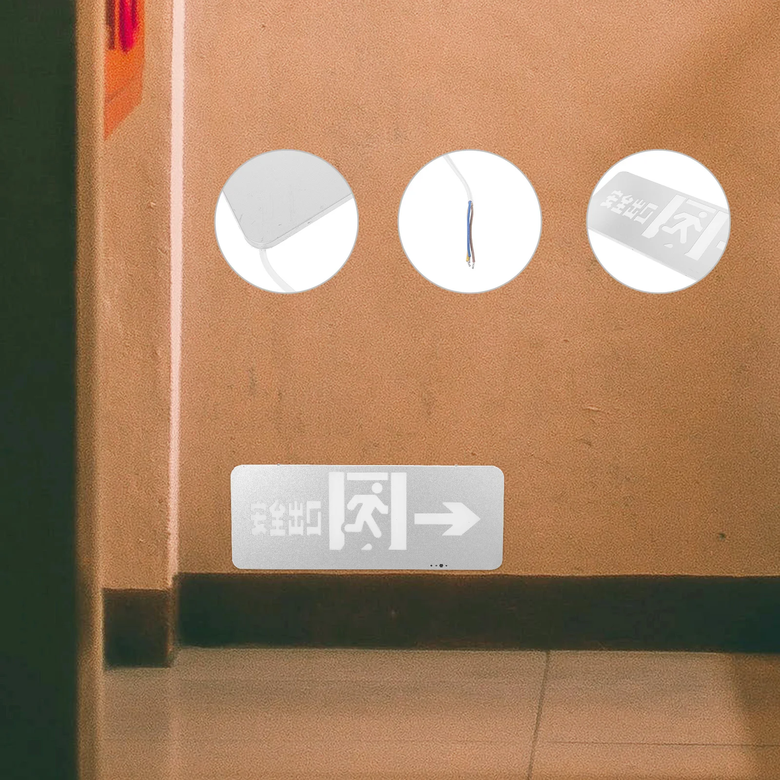 Знак выхода безопасности из нержавеющей стали, подвесной светодиодный индикатор аварийного освещения, аварийная лампа для безопасности общественного бизнеса