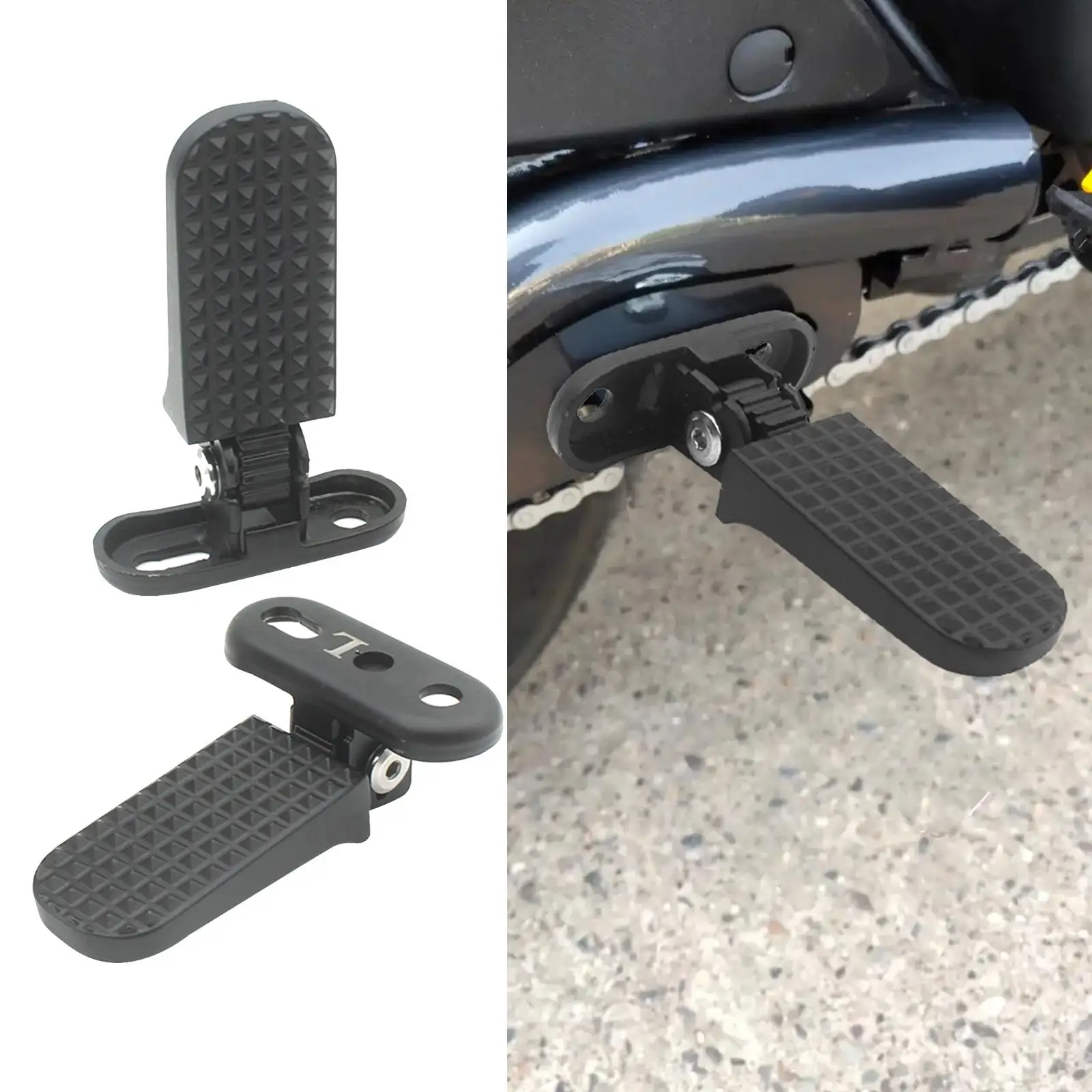 2x Folding Bicycle Foot Pedals Easy to Install Bike Pegs Parts Footrest for Scooter Repairing Outdoor Activities Cycling Biking