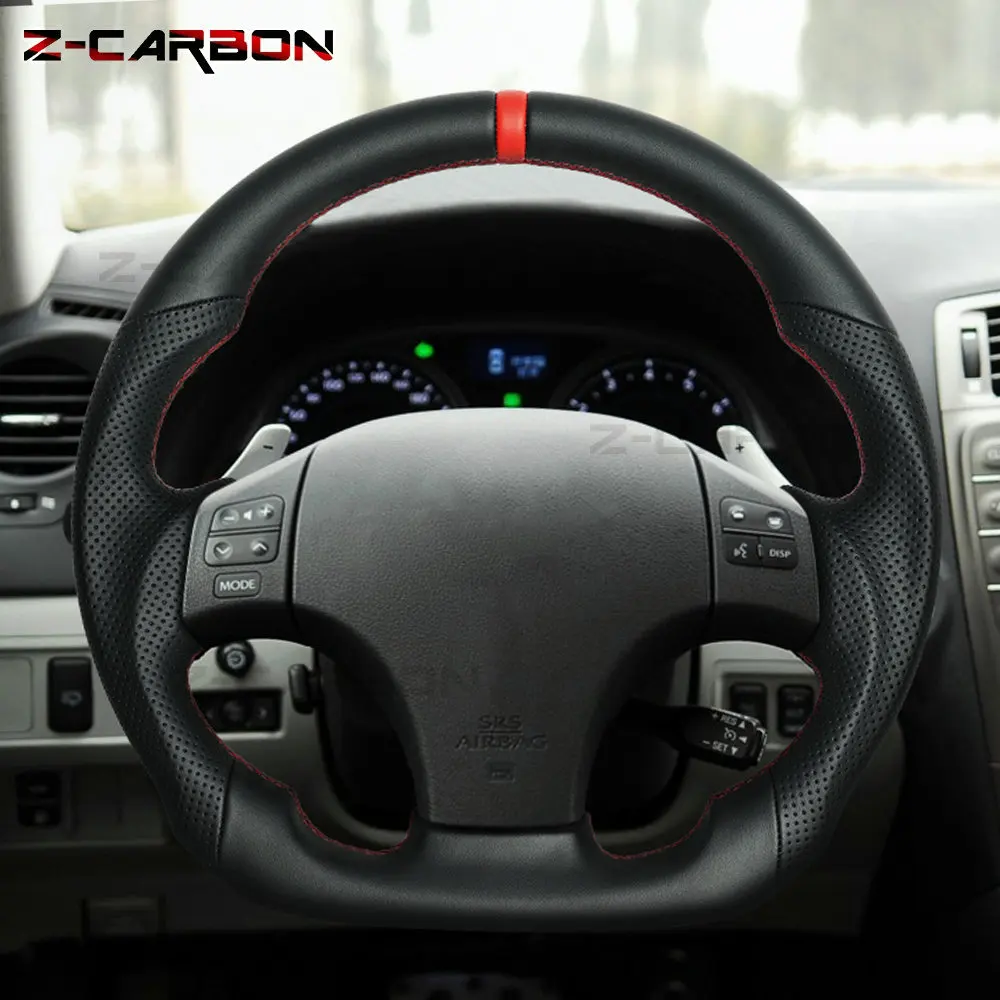 

Full Leather Steering Wheel Fit For Lexus IS250 IS300 IS350 ISF F-Sport 2006-2012 Steering Wheel Black Smooth Leather