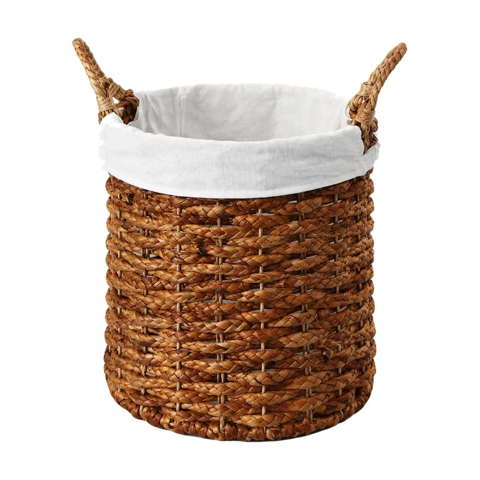 Handwoven Storage Basket with Cotton Liner for Clothes Throws Organizer Wicker Straw Basket for Closet Living Room