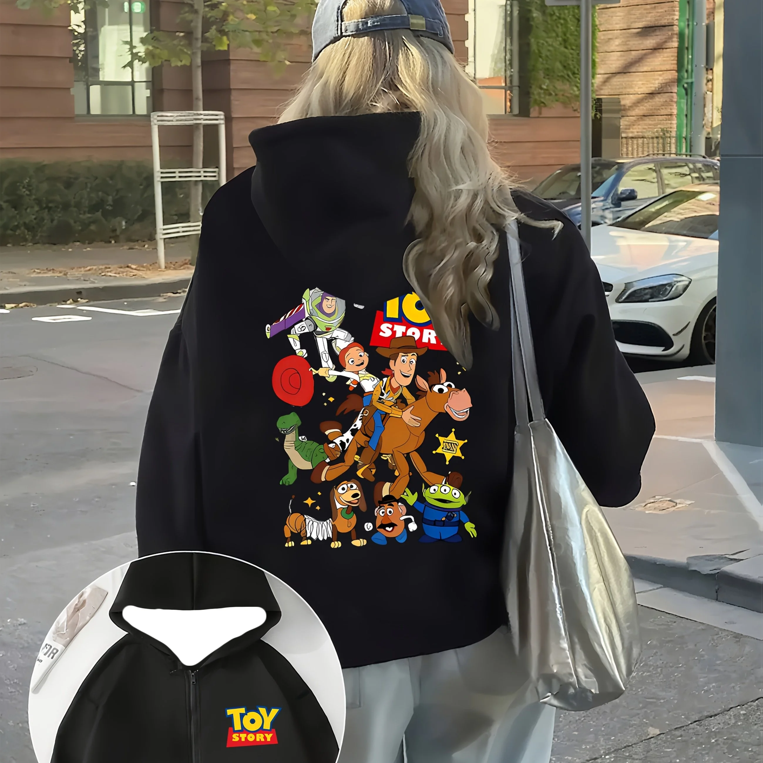 2025/26 New Disney Toy Story Sweet Cool Street Oversized Women's Adult and Children's Autumn/Winter Zipper Hoodie Jacket