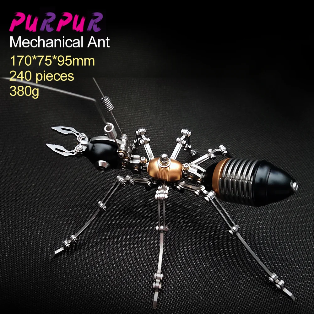 

Металлический 3D-конструктор в стиле панк: модель муравья из нержавеющей стали для сборки своими руками, подарок для взрослых и мальчиков