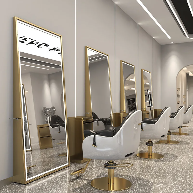 Styling Hairdressing Furniture Modern Barber Salon Mirror Station For Beauty Salon