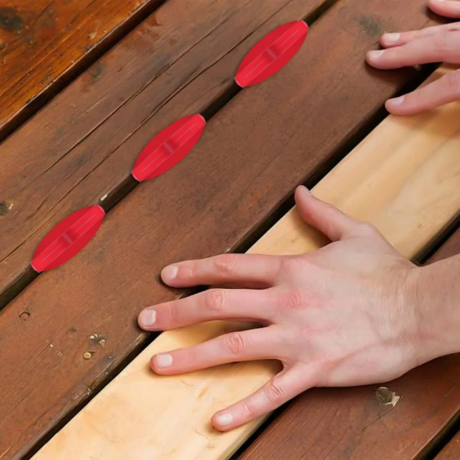 

12 Pcs Deck Board Spacer Rings 1/4 Inch Plastic Gap Tool Red Color Spacers For DIY Gardening Floor Installation Decking Boards