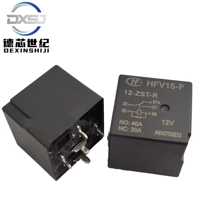 Relé automotivo original Hongfa, PC Pin, HFV15P-P-12V-ZST-R, 40A