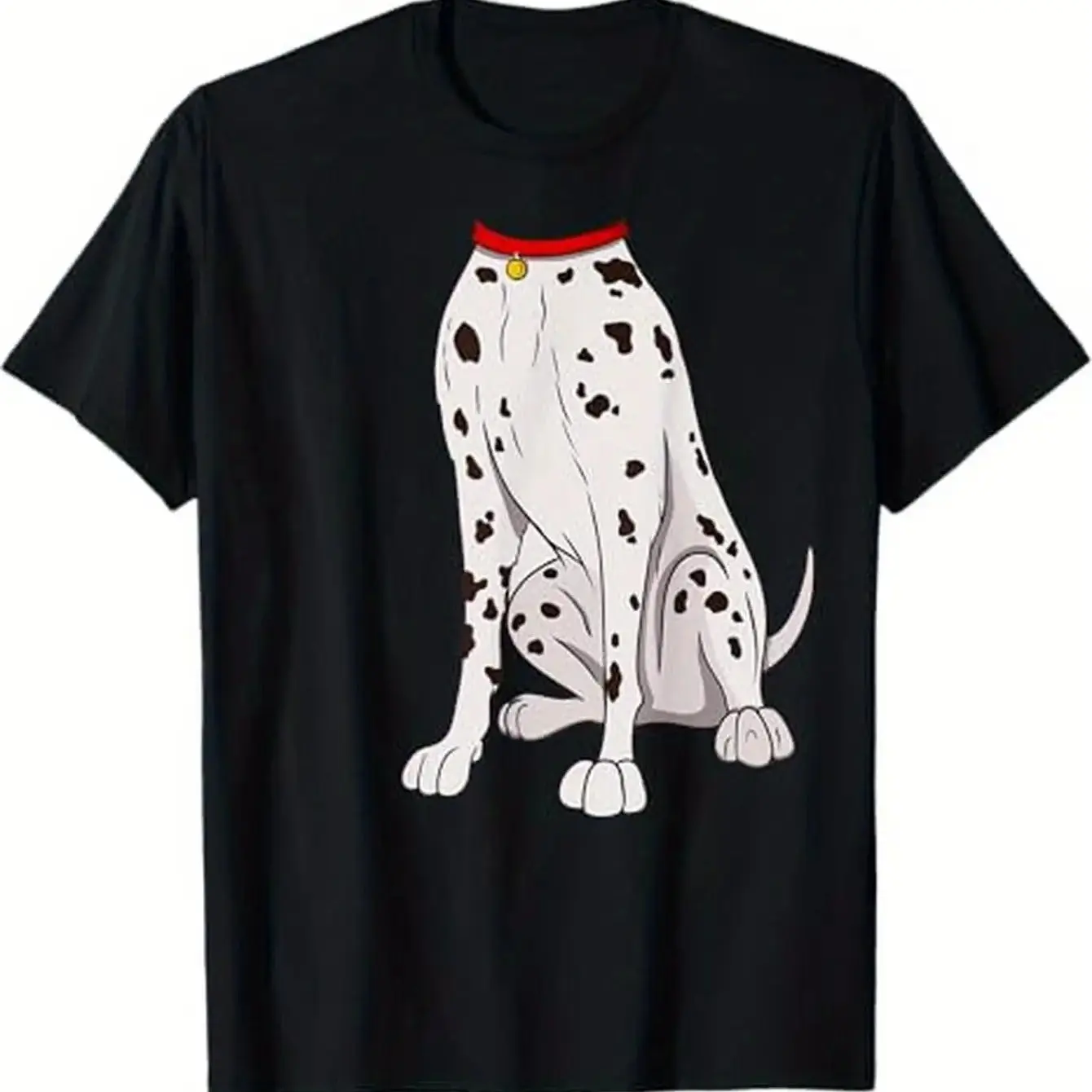 2026Spotted Puppy Humor Matching Print T‑Shirt Adults Kids Funny Headless Dalmatian Graphic Loose Short Sleeve Casual Street Tee